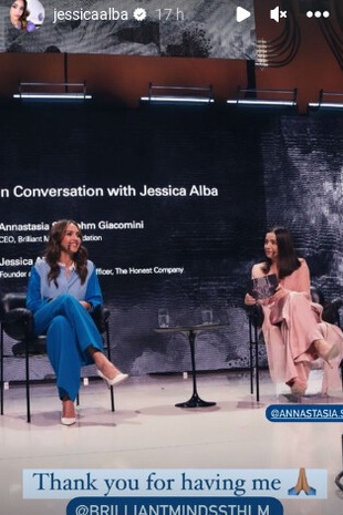 Jessica Alba at the Brilliant Minds Conference in Stockholm, Sweden [June 16, 2023