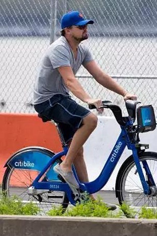 Leonardo Dicaprio Riding a Bike August 2, 2016