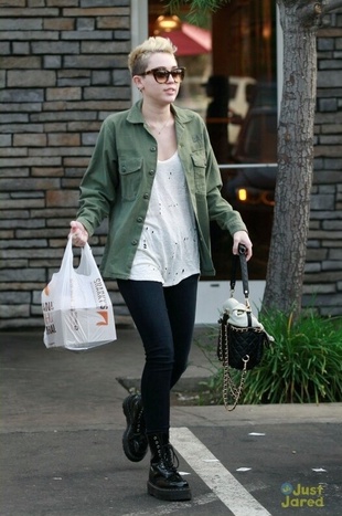 Miley Cyrus Leaving Sharky's Ca January 5, 2013