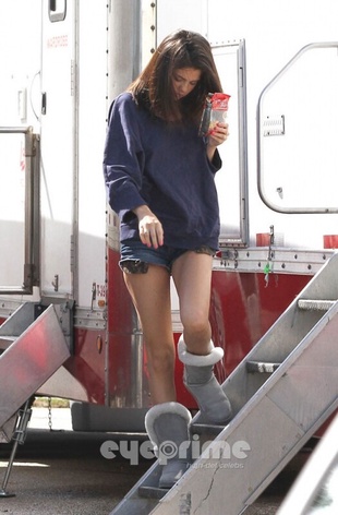 Selena Gomez on the Set of Spring Breakers March 12, 2012