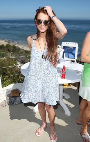 Lindsay Lohan Lia Shophia Clam Blake Beach Party in Malibu July 11, 2009