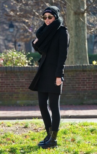 Miley Cyrus at a Park in Philadelphia Penn December 19, 2012