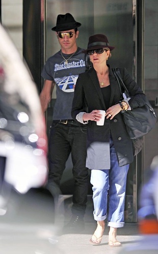 Jennifer Aniston Exiting An Office Building in New York City October 10, 2011