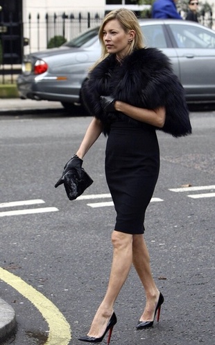 Kate Moss at Alexander McQueen's Funeral February 25, 2010