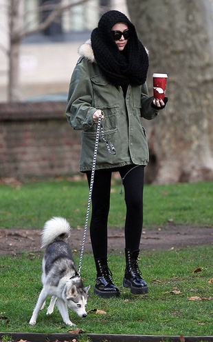 Miley Cyrus at a Park in Philadelphia Pa December 18, 2012