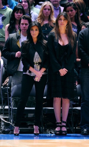 Kim Kardashian at the Knicks Game with Brittny Gastineau in New York April 8, 2009