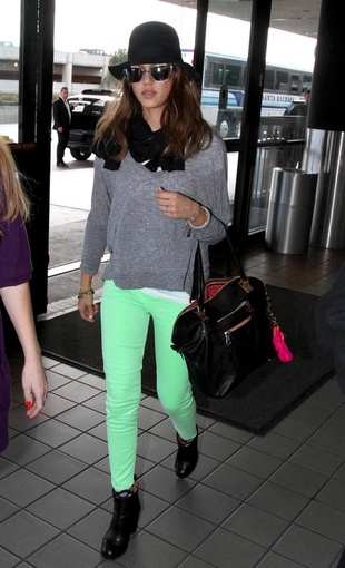 Jessica Alba Arrives at LAX February 29, 2012