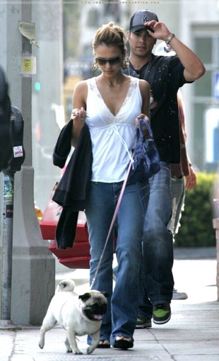 Jessica Alba Walks Her Dog with Cash in West Hollywood. June 22, 2005