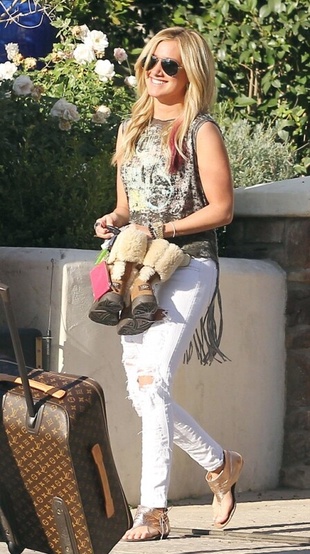 Ashley Tisdale Leaving Her House with Martin Johnson in Toluca Lake February 14, 2012