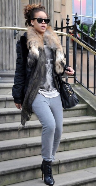 Rihanna Leaving Her Hotel in Glasgow Scotland October 11, 2011