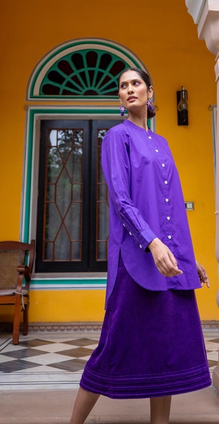 Malabar Oversized Shirt - Purple