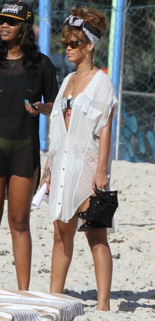 Rihanna on the Beach in Rio De Janeiro Brazil September 19, 2011