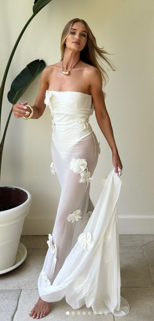 white strapless gown?