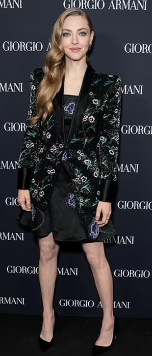 black jacket and floral dress?