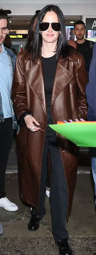 brown leather coat?