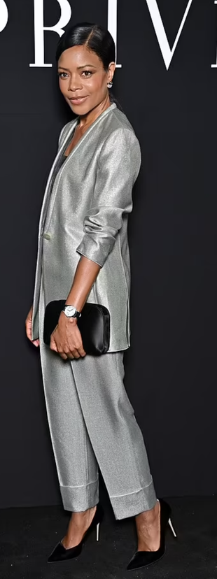 pants clutch handbag, and blazer?