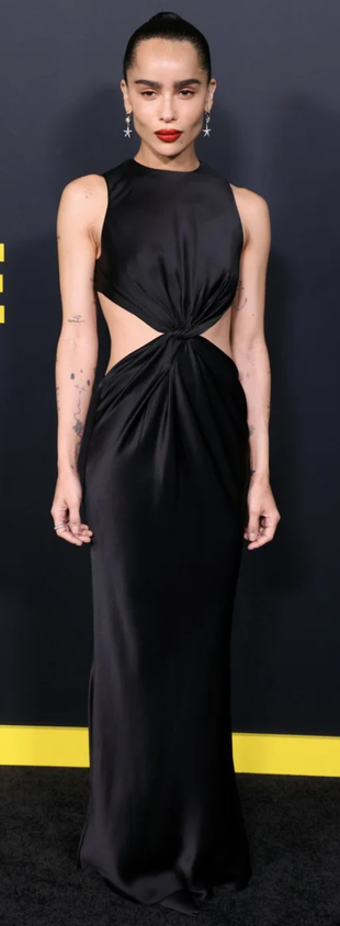 black cut out dress and jewelry?