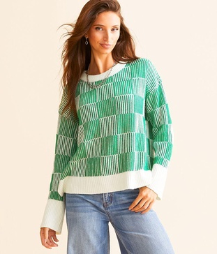 Checker Ribbed Sweater