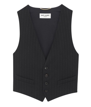 Saint Laurent Stripe Detailed Sleeveless Vest