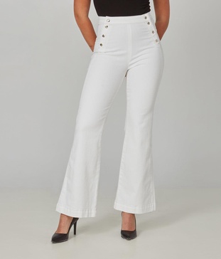 stevie-wht high rise flare jeans