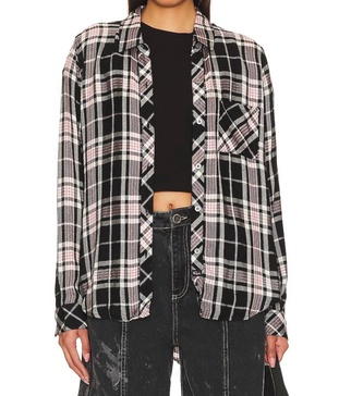 hunter plaid shirt in onyx rose