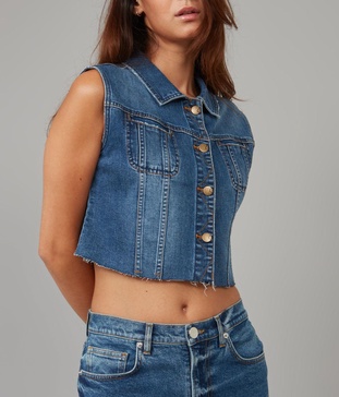 women's gabbie-dis cropped denim vest