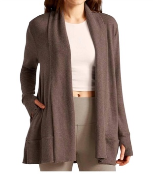 soften up cardigan in truffle heather