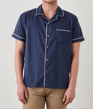 mens osbourne s/s shirt in binaural blue