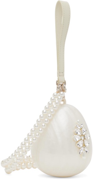 Off-White Embellished Micro Pearl Egg Bag