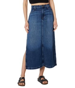 7 For All Mankind Women's Midi Denim Skirt