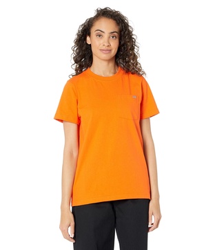 Dickies Women's Short Sleeve Heavyweight Pocket T-Shirt, Orange, Extra Large