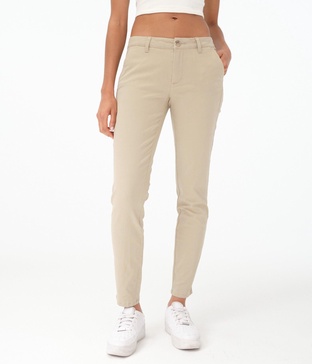 women's skinny twill pants