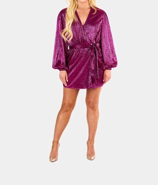 adeline sequin wrap dress in feelin fine