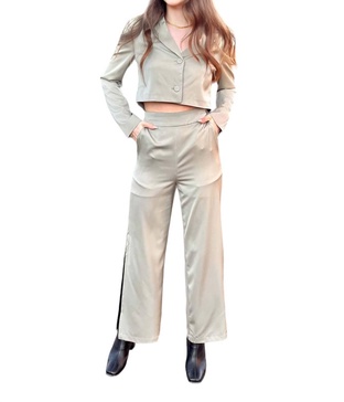 conquering goals blazer and trouser set in moss