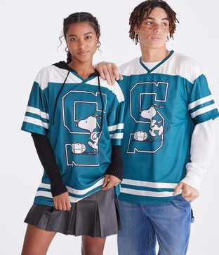 peanuts | aéropostale snoopy football kicker mesh top