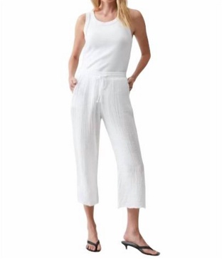 ashton crop pant in white