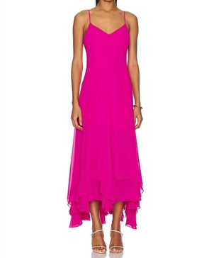 the clemenza dress in hot pink