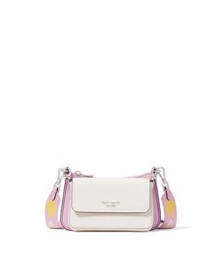 Double Up Colorblocked Saffiano Leather Double Up Crossbody