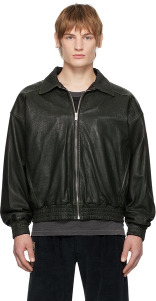 Green Painter's Wives Library Leather Jacket