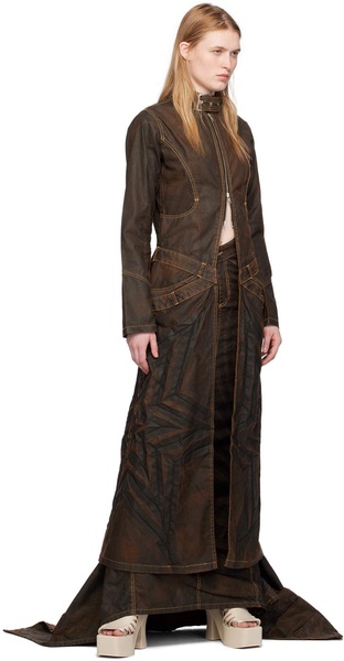 SSENSE Exclusive Brown Denim Maxi Skirt