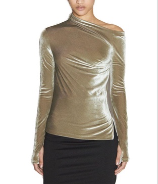 Helmut Lang Velvet Asymmetric Top