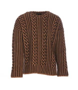 Alanui Riding The Waves Crewneck Cable Knit Jumper