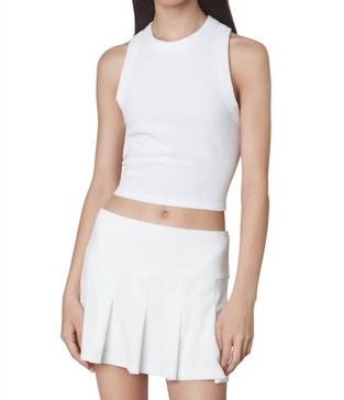 lucerne terry tank top in white