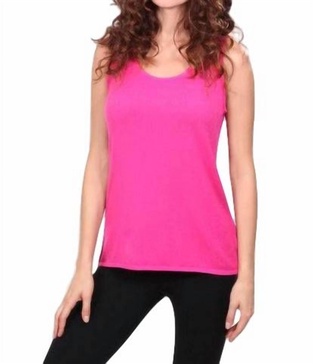 bra friendly tank top in fuchsia