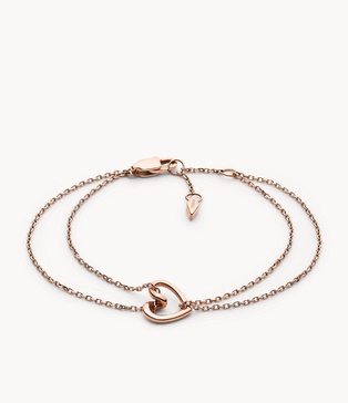 women's rose gold stainless steel chain bracelet