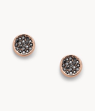 women's rose gold-tone brass stud earrings