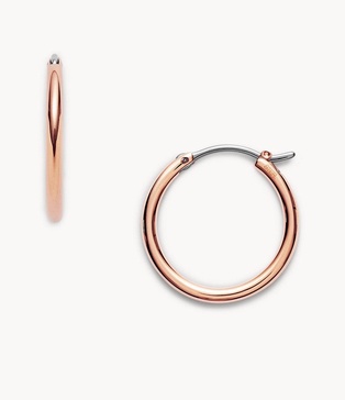 women's rose gold stainless steel hoop earring