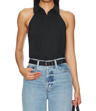 adeline sleeveless shirt in black