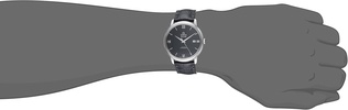 Omega Men's 42413402001001 Stainlesss Steel Watch with Black Leather Band