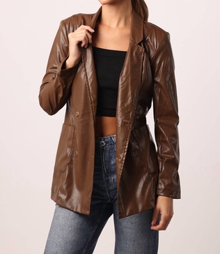 paige blazer sequoia jacket in brown